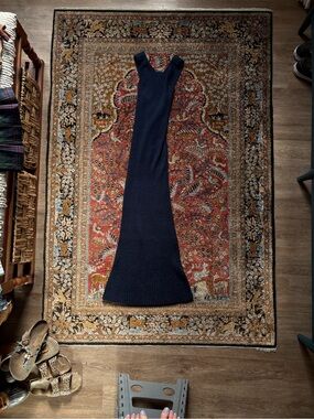Anthropologie Navy Sleeveless Maxi Knit Gown